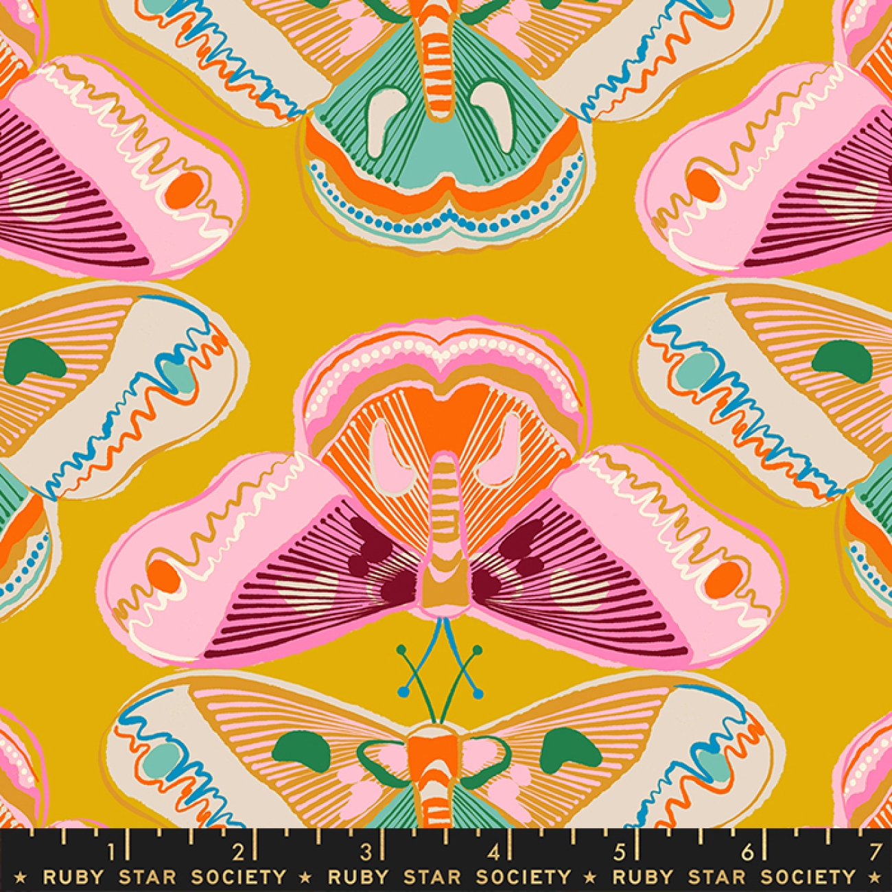 Patchwork Baumwolle - Melody Miller - Curio - Wings Novelty Butterfly Goldenrod